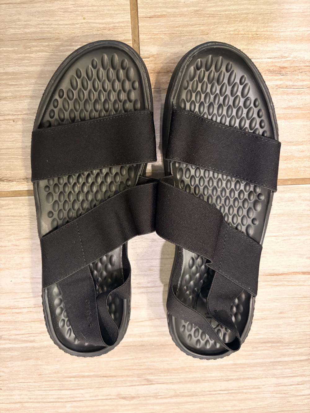 CROCS Black Elastic Strap Women's Sandals